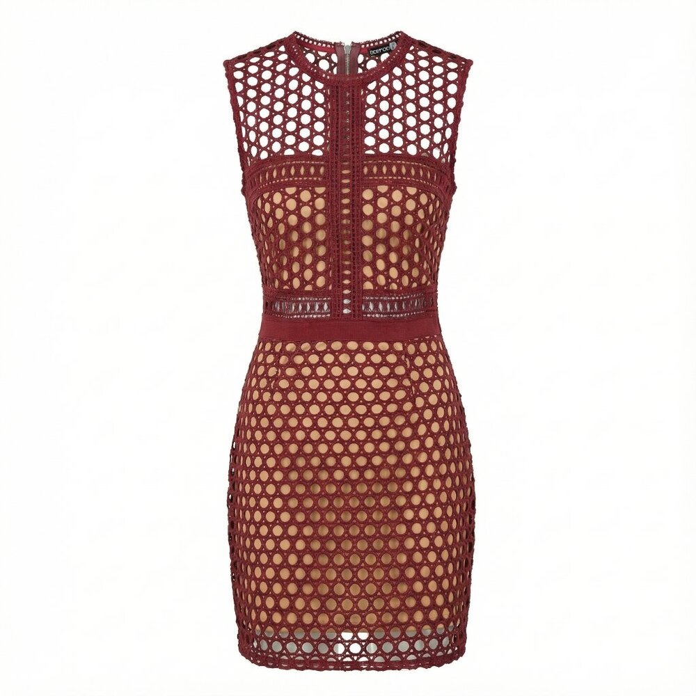 Elegant Burgundy Lace Dress